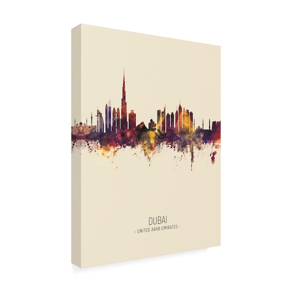 Michael Tompsett 'Dubai Skyline Portrait III' Canvas Art,24x32